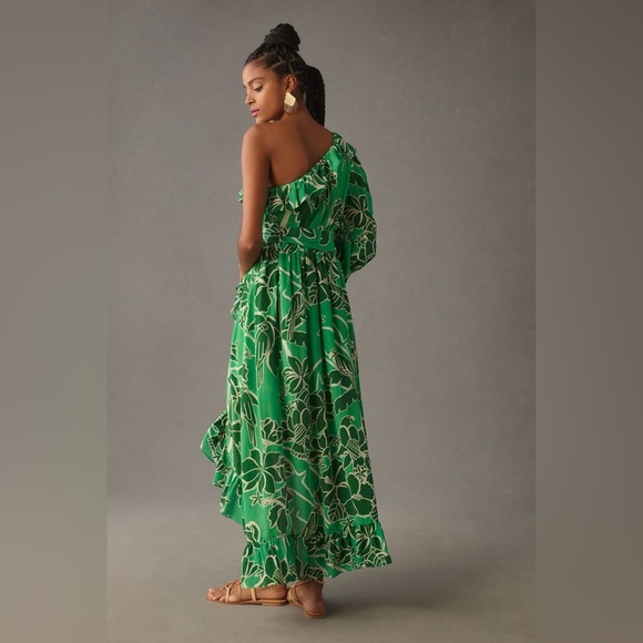 FARM Rio Printed One-Shoulder Ruffle Dress Size Medium - Picture 2 of 9